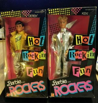 Vintage 1986 Mattel " Barbie And The Rockers " Ken No 3131 And Derek No 3173