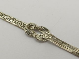 Vintage Sterling Silver 925 Love Knot Snake Chain Bracelet
