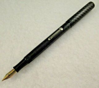 Vintage Waterman 54 Fountain Pen,  Black Chased Hard Rubber/nickel Trim,  C.  1920 