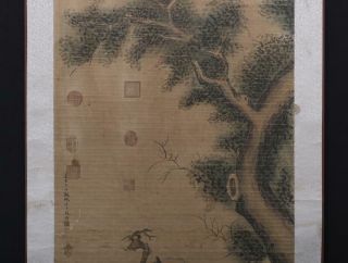 Chinese Old Ding Guanpeng Scroll Painting Two Buddhas 80.  31” 2