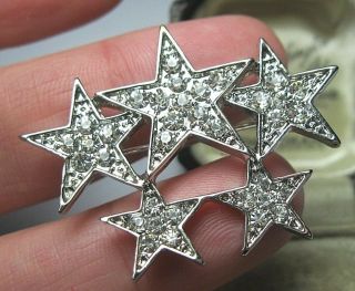 Vintage Style Art Deco Jewellery Crystal Rhinestone Sparkly Star Pin Brooch