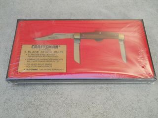 Nip Vintage Sears Craftsman 95209 Stockman Knife 3 Blade Never Opened