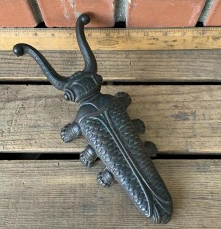 Vintage Bronze Beetle Boot Jack Shoe Remover Doorstop Rare Possible Antique