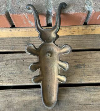 Vintage Bronze Beetle Boot Jack Shoe Remover Doorstop Rare Possible Antique 3