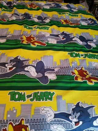 Vintage Tom & Jerry Colorful Bold Comforter Blanket Throw 56 " X 86 "