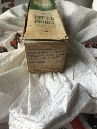 5 Vintage Boxes Of 6 1/2” Flat Head Brass Wood Screws 5 100 Count Boxes 3