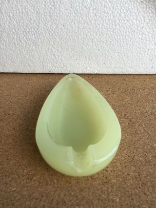 HALF GREEN PEAR GLASS Ashtray Italy Vintage murano paper weight fruit ash tray 2