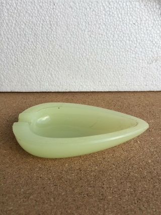 HALF GREEN PEAR GLASS Ashtray Italy Vintage murano paper weight fruit ash tray 3