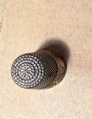 Antique/Vintage Sterling Silver Kethcam and McDougal 1880 Thimble Gold Band? 3