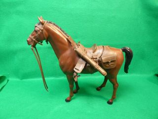 Vintage 1965 Louis Marx Johnny West Brown Thunderbolt Horse With Accessories