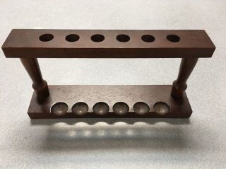 Wooden Rack,  Stand,  Holder For 6 Tobacco Smoking Pipes,  Vtg