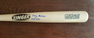 Cody Bellinger Game Issued Bat Autograph W/insc.  " 2016 Afl " Jsa Dodgers Signed