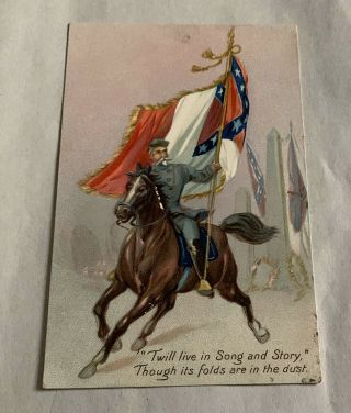 Vintage Memorial Day Postcard - Raphael Tuck - Confederate Soldier