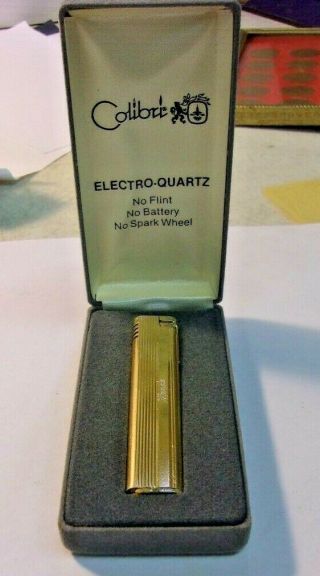 Vintage Colibri Electro - Quartz Butane Pipe Lighter In Case - Monogrammed
