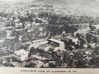C 1930 Albertype Birds Eye View Of Alderson West Virginia Vintage Postcard