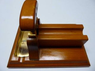 Wood Base Cigar Cutter - Guillotine Stainless Steel Blade & Brass Ashtray