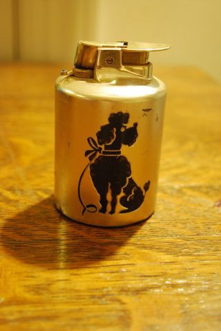 Vintage Ronson Table Cigarette Lighter With Black Poodle
