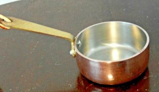 Vtg Mauviel,  France Copper Mini Saute / Sauce Pan Butter Warmer 2 1/2 " Diameter
