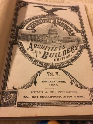 Scientific American Architects And Builders Edition 1888 Antique Book