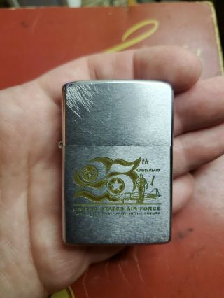 Zippo Lighter 25th Anniversary Of The United States Air Force Pre - Owned 1972