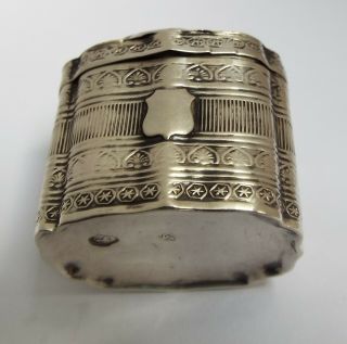 Lovely Early Decorative Dutch Antique 1870 Solid Silver Peppermint Snuff Box
