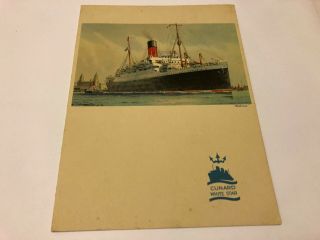 1939 Rms Queen Mary Cunard White Star Line Cruise Ship Menu " Antonia "