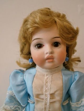 Antique 11 " German Sonneberg Bru Face Closed Mouth Bisque Head Doll