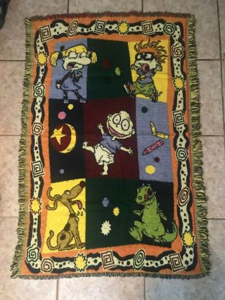 Vintage Nickelodean Rugrats Tapestry Throw Blanket 37x54 Northwest Company