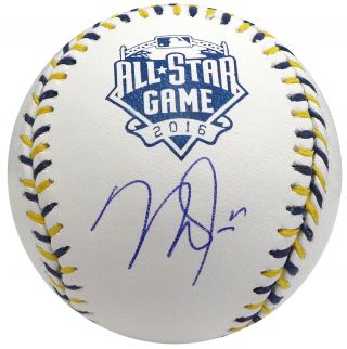Mike Trout Autographed 2016 All Star Game Baseball Angels Mlb Jb646464