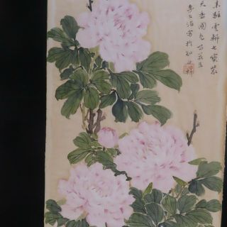 3 ANTIQUE CHINESE WATERCOLOR PAINTINGS OF FLOWERS CHINESE ART 3