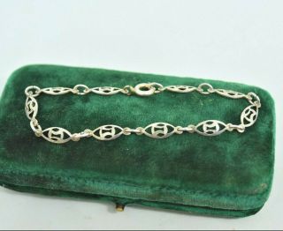 Vintage Sterling Silver Cable Chain Linked Bracelet 6 Inch Art Deco P706