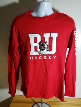 Champion Authentic Boston University Bu Hockey Red Men 
