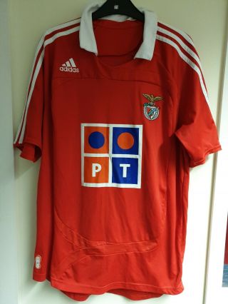 Adidas S.  L.  B Benfica Vintage Football Top Shirt Jersey Medium 42 " Chest