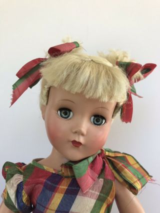 Vintage 17 " 1950s Arranbee (r&b) Hard Plastic Doll,  Blond Hair In Pigtails