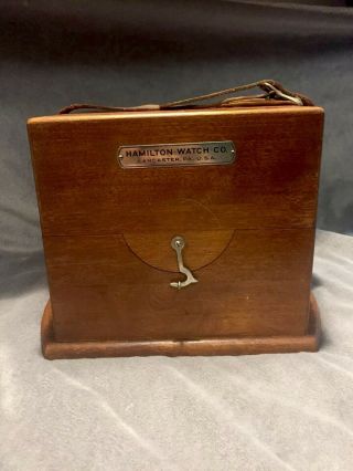 Authentic Vintage Hamilton Watch Model 22 Ship Marine Chronometer Outer Wood Box