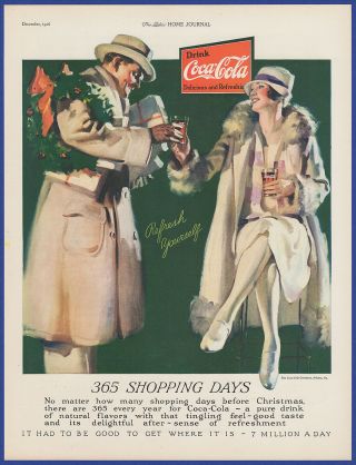 Vintage 1926 Coca - Cola Coke Soda Pop Soft Drink Christmas Decor Print Ad 20 