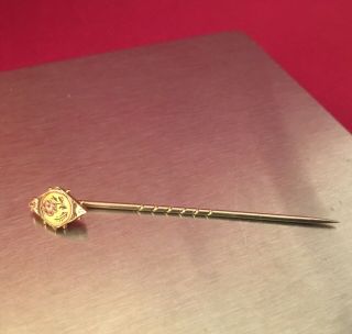 Vintage Antique 9ct 9k Gold Tie Stick Pin W/ Flower Floral Design Marked Tph Co