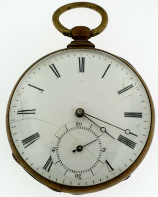 Antique M.  J.  Tobias Liverpool,  England Key Wind Pocket Watch,  Does Not Run.