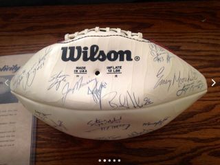 1985 Chicago Bears Bowl Champs Team Signed (34) Wilson Football Certified