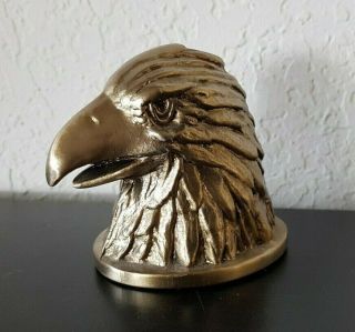 Mid Century Vintage Pm Craftsman Brass Bronze Eagle Head Paperweight Great