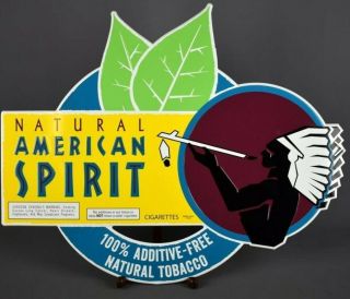 Natural American Spirit Cigarettes Tin Litho Sign