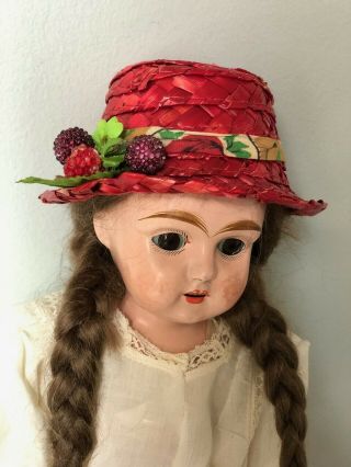 Rare Antique Kestner (?) Germany Metal Head 17” Doll with Leather Body 3