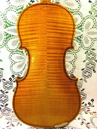 Stunning Old Antique German Ernst Challier Violin Fire Branded Wood