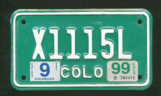 A71 - Colorado Embossed Motorcycle License Plate X1115l