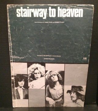 1972 Vintage Sheet Music Led Zeppelin Stairway To Heaven Guitar Chords Piano T71