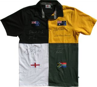 Custom Made Jersey Autographed By All Of The Rugby World Cup Winning Captains