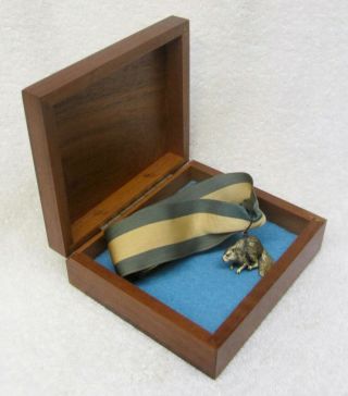 Vintage Boy Scouts Of America Sterling Silver Beaver Award Medal Neck Ribbon Bsa