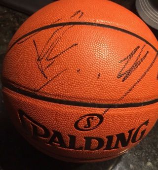 Manu Ginobili & Tony Parker Signed Autographed Basketball San Antonio Spurs Jsa
