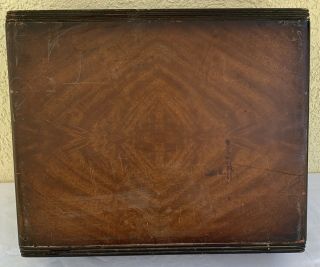 Flatware Chest lined Box cabinet 15 X 13 X 5 heavy medium dark stain vintage 3