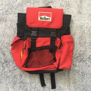 Vintage 90s Red Marlboro Hiking Outdoor Backpack